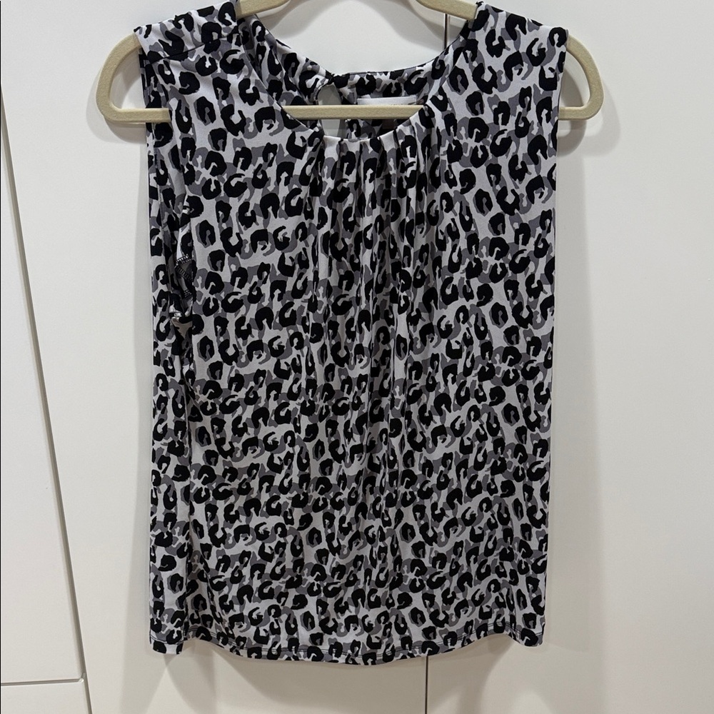 Calvin Klein Black and White Animal Print Blouse